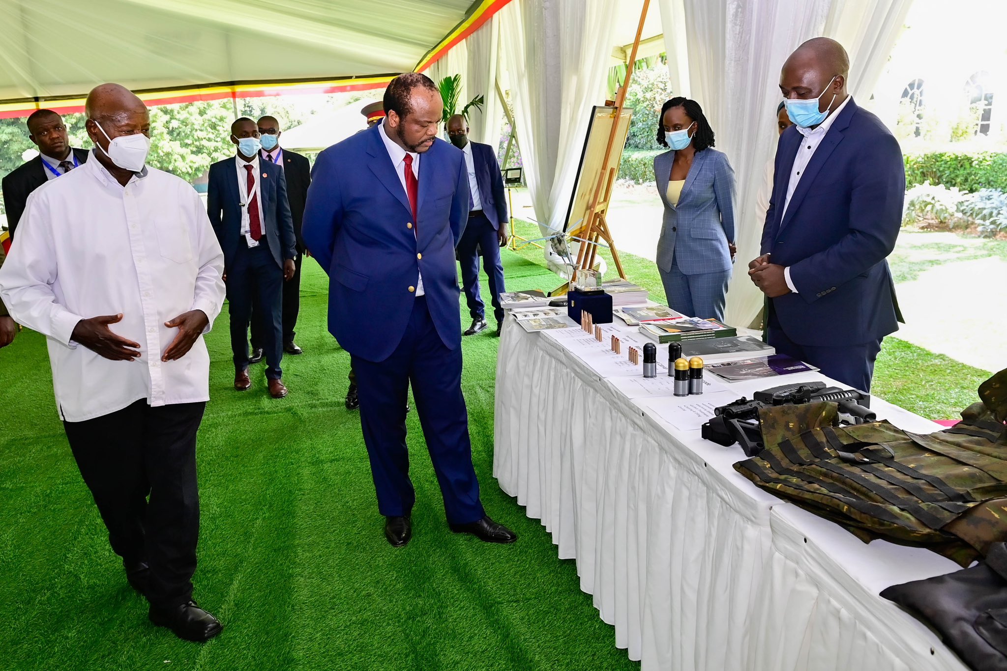 King Mswati views exhibited arms and bullets in Uganda with President Yoweri Museveni,human rights defenders worried amid political killings in eSwatini.