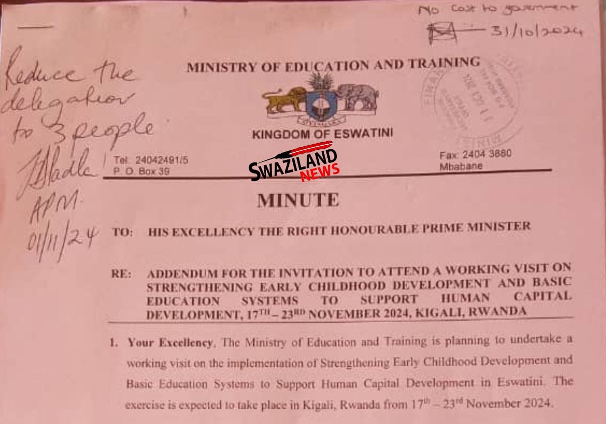 REVEALED:Acting Prime Minister Thulisile Dladla stops Education Minister Owen Nxumalo and Under Secretary from ‘stealing’ R1million World Bank funded project monies.