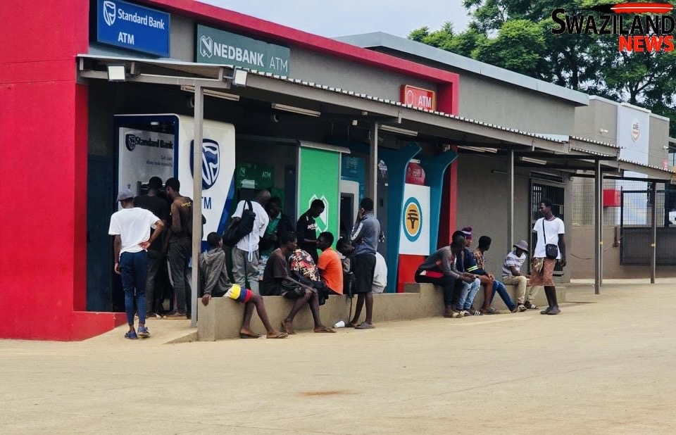 King Mswati’s multimillion Incwala allowances (Imbasha) create economic activity, Ingatja seen depositing funds using Automatic Teller Machines (ATMs).