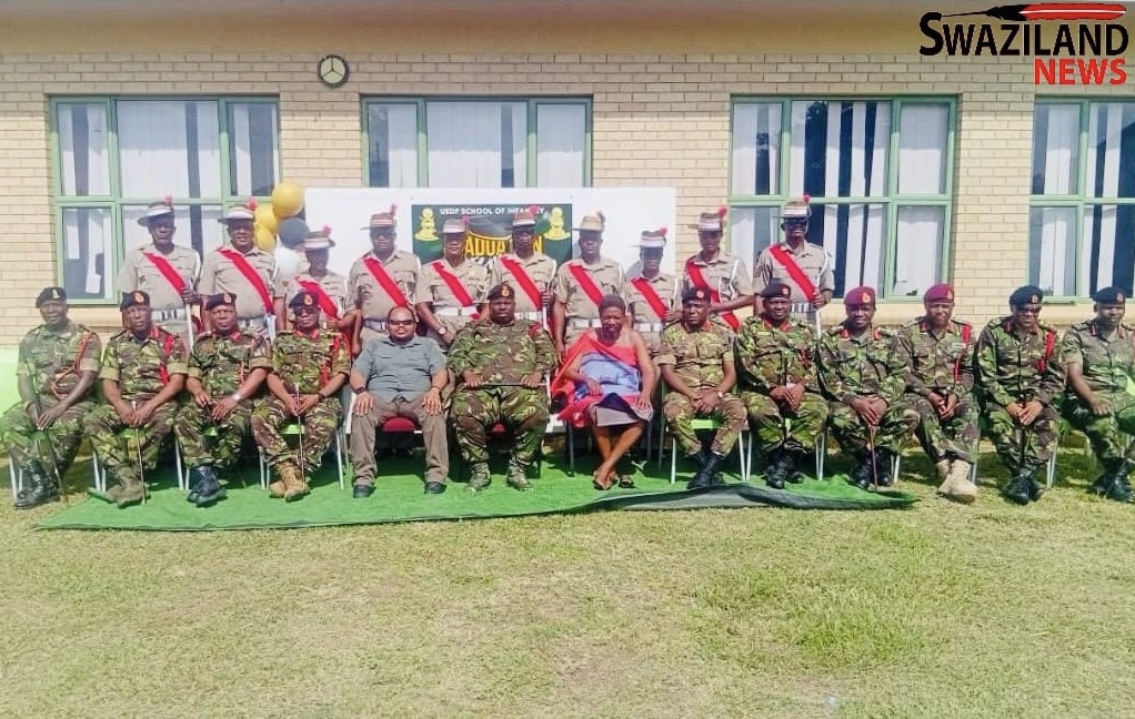 Army Commander Moses Mashikilisane Fakudze and Principal Secretary Prince Sicalo grace conclusion of Military Courses event, Spokesperson says officers reminded to abide by their oath.
