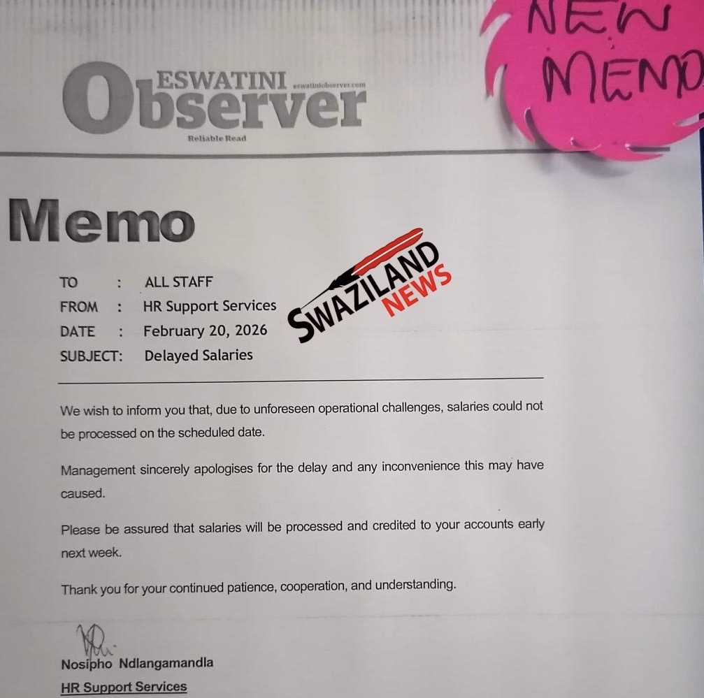 No salaries for Eswatini Observer staff, Acting Managing Director Mbongeni Mbingo needs R230,000.00 in next few days to mitigate crisis amid decline in advertising revenue.