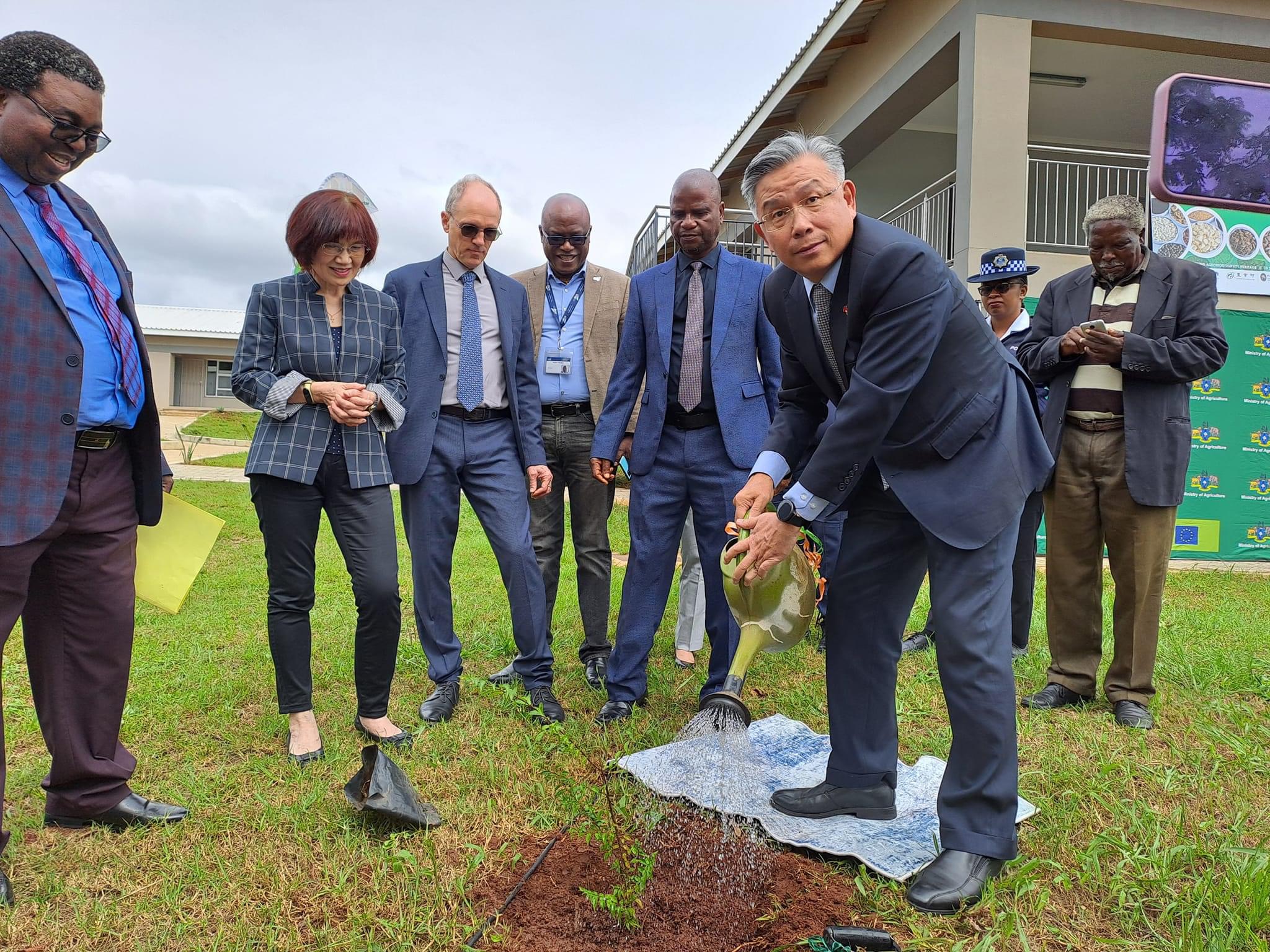  Ambassador Jeremy Liang launches Taiwan funded National Genebank at Malkerns Research Station.