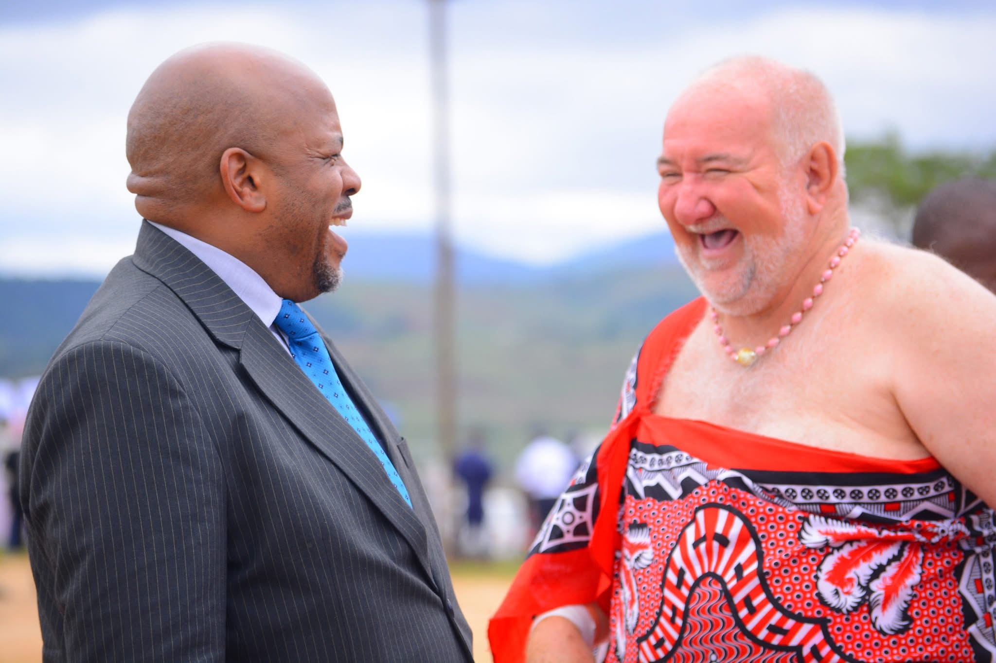 Ex-King’s Office CEO gets rare opportunity to attend Mswati’s R400million road construction launch and chat with public figures, Roy Fanourakis is facing R200million money-laundering criminal charges.