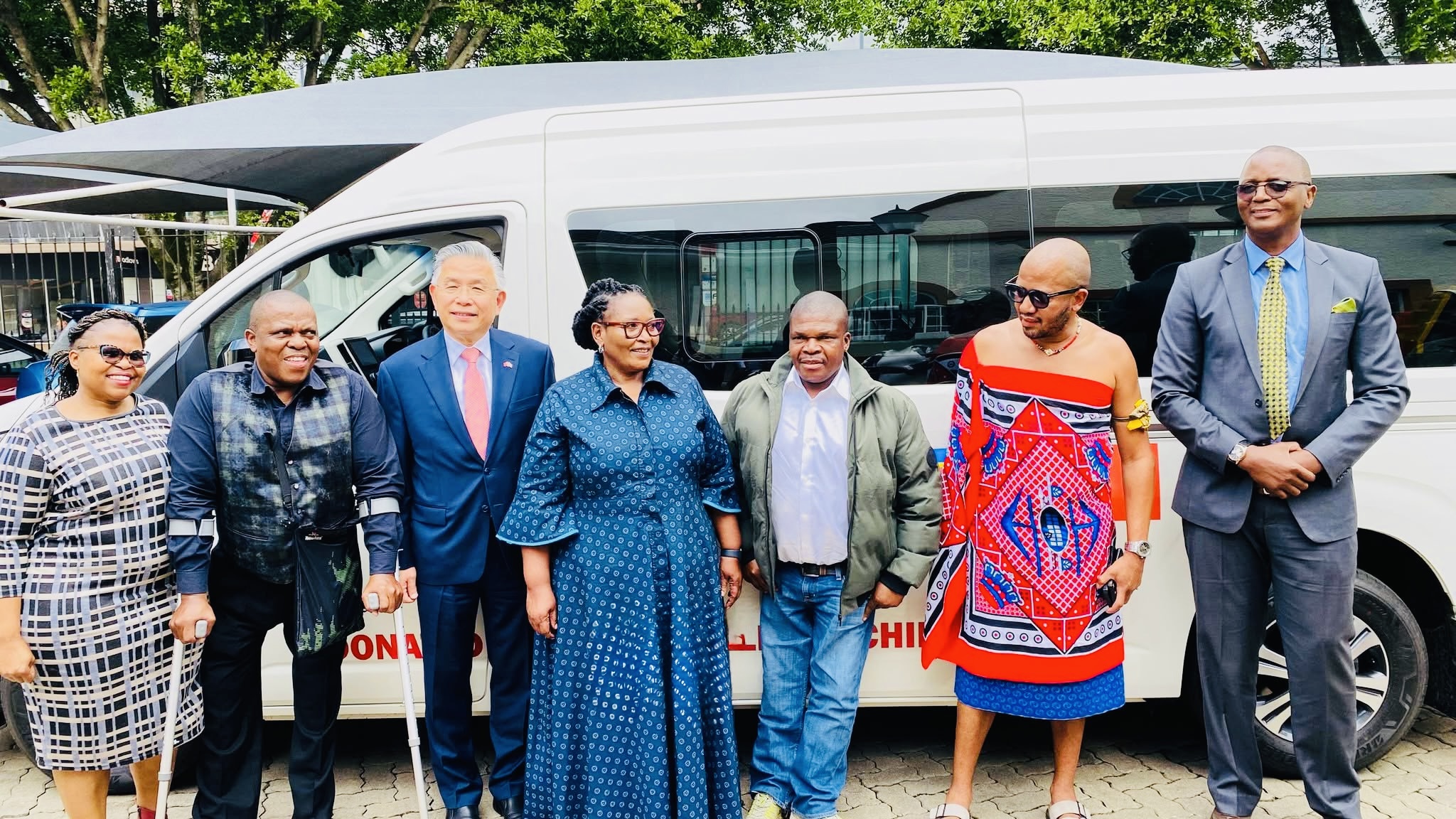 Taiwan Ambassador Jeremy Liang hands over two vehicles donation worth R1.9million to the Deputy Prime Minister’s Office in support of person with disabilities.