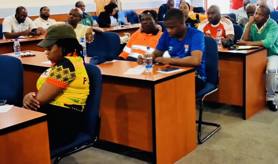 I AM A PUDEMO MEMBER: Swaziland Consumer Forum leader Nontsetselelo Nkambule attends public hearings, opposes electricity increase.