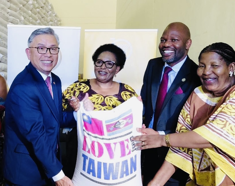Taiwan Ambassador Jeremy Liang donates over 700 tonnes of rice worth R15million ahead of 2028 Tinkhundla elections, Deputy Prime Minister Thulisile Dladla applauds kind gesture.
