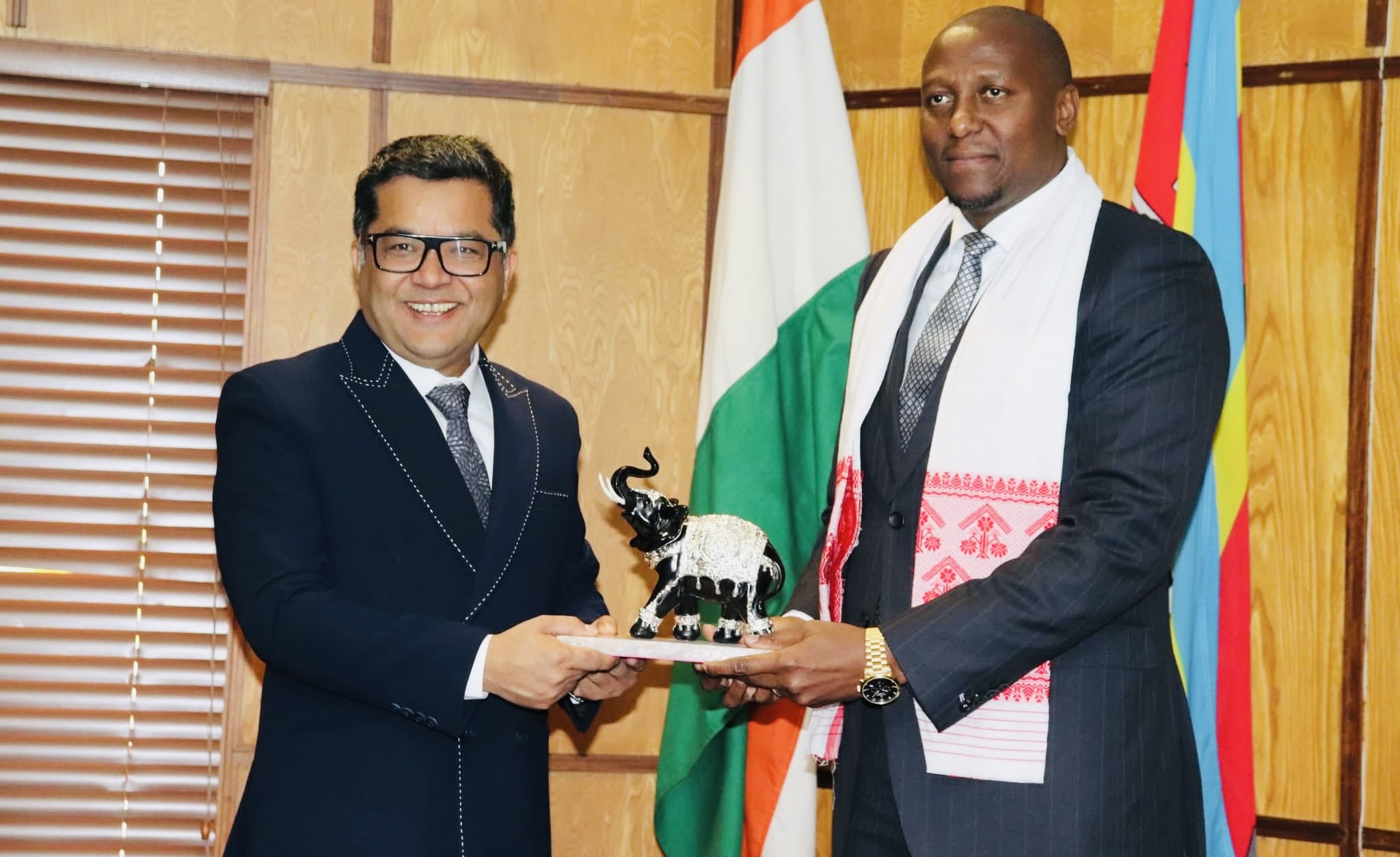 India Minister of State for External Affairs Pabitra Margherita meets Prime Minister Russell Mmiso Dlamini.