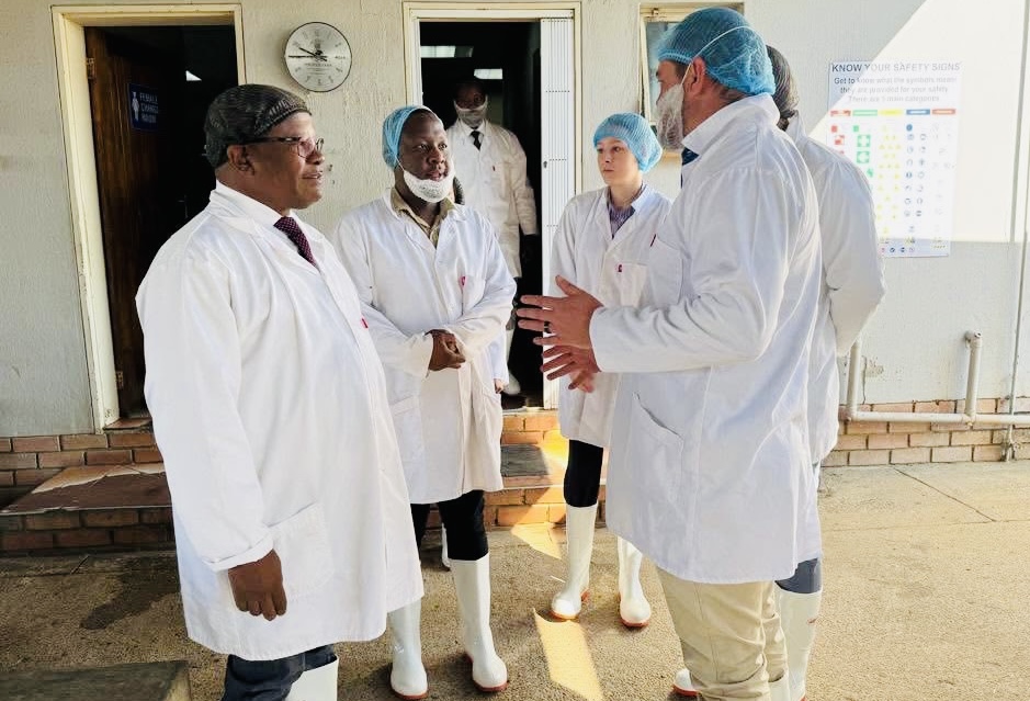 Commerce Minister Mancoba Khumalo visits Mbuluzi Abbatoir, applauds company for creating over 200 jobs.