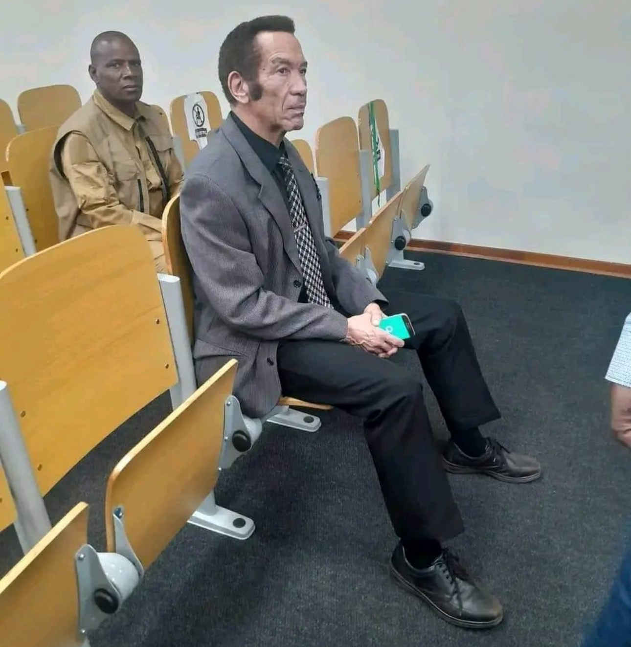 Former President Ian Khama back in Botswana ahead of elections, appears in court and wants criminal charges dropped.