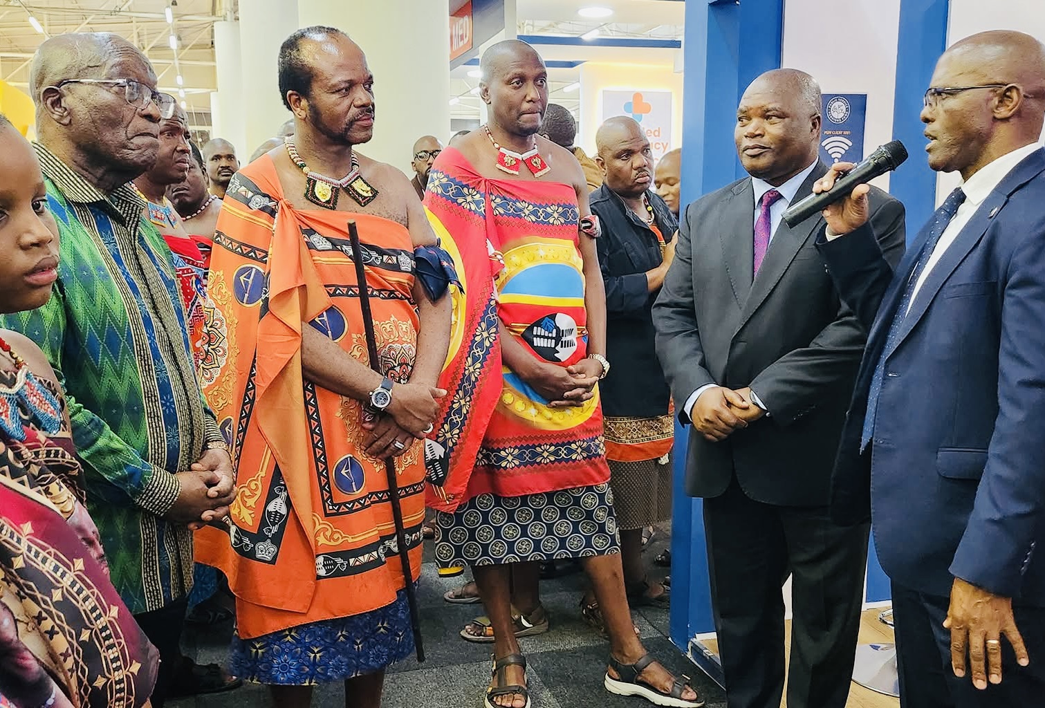 “We are nearly completing the multibillion Hydro-Electric Power Station”, Public Service Pension Fund Masotja Vilakati tells King during Trade Fair tour.