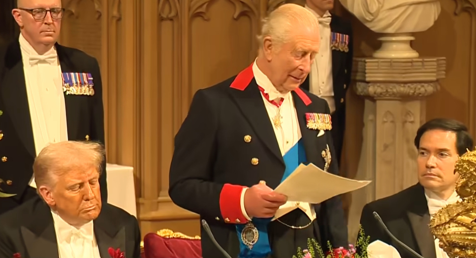 King Charles welcomes President Donald Trump who is in Britain for State visit.