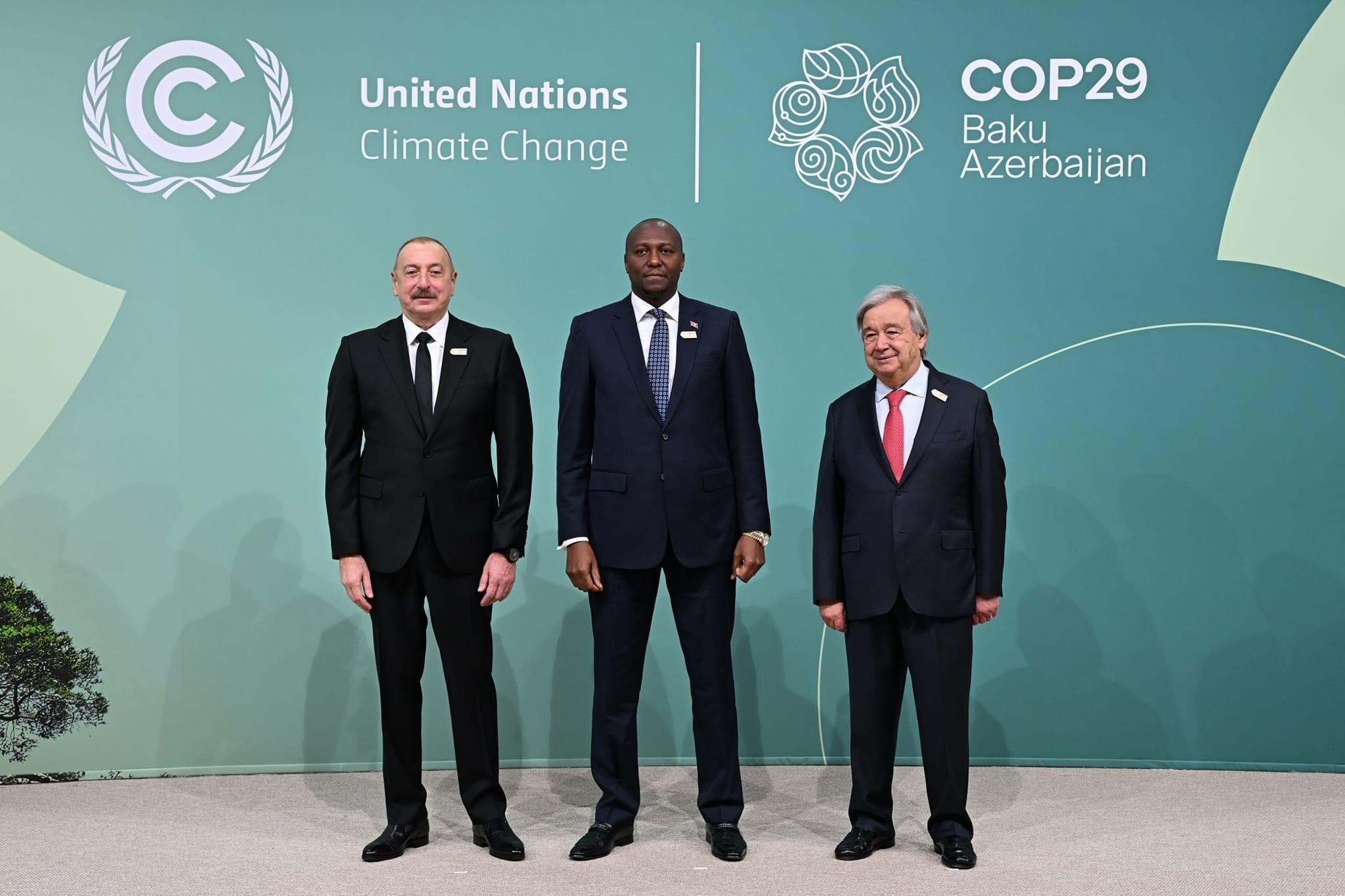 Eswatini Prime Minister Russell Mmiso Dlamini meets United Nations(UN) Secretary General António Guterres, Azerbaijan President at Climate Change Summit.