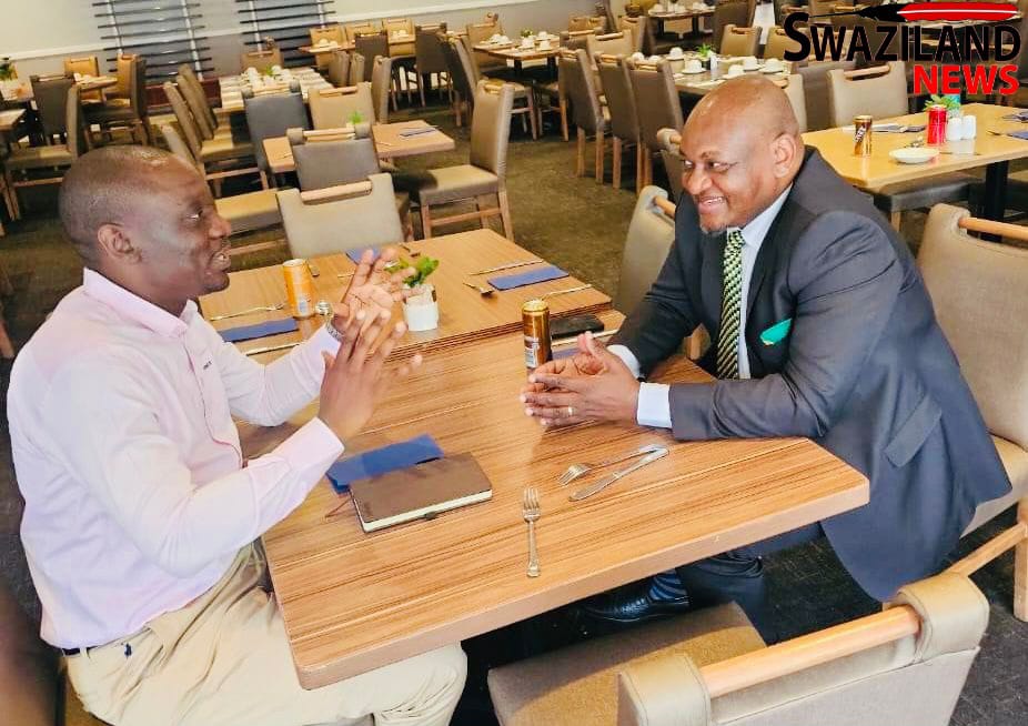 Eswatini main and largest political party PUDEMO Treasurer General Velaphi Mamba meets ANC National Executive Committee member David Makhura to discuss solidarity.