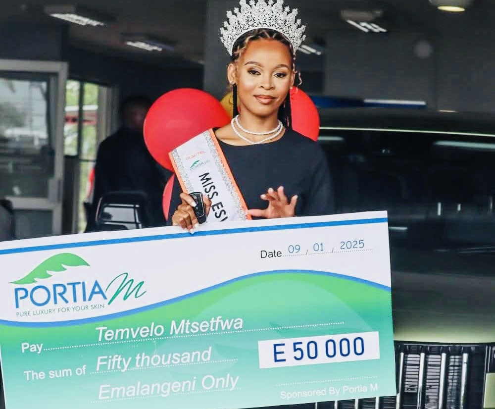 Portia M sponsors Miss eSwatini with R50,000.00, new car from Stuky Motors.