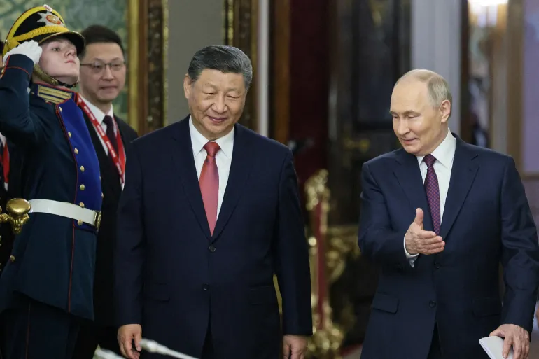 Chinese President Xi Jinping vows to stand with friend Putin against ‘hegemonic bullying’.