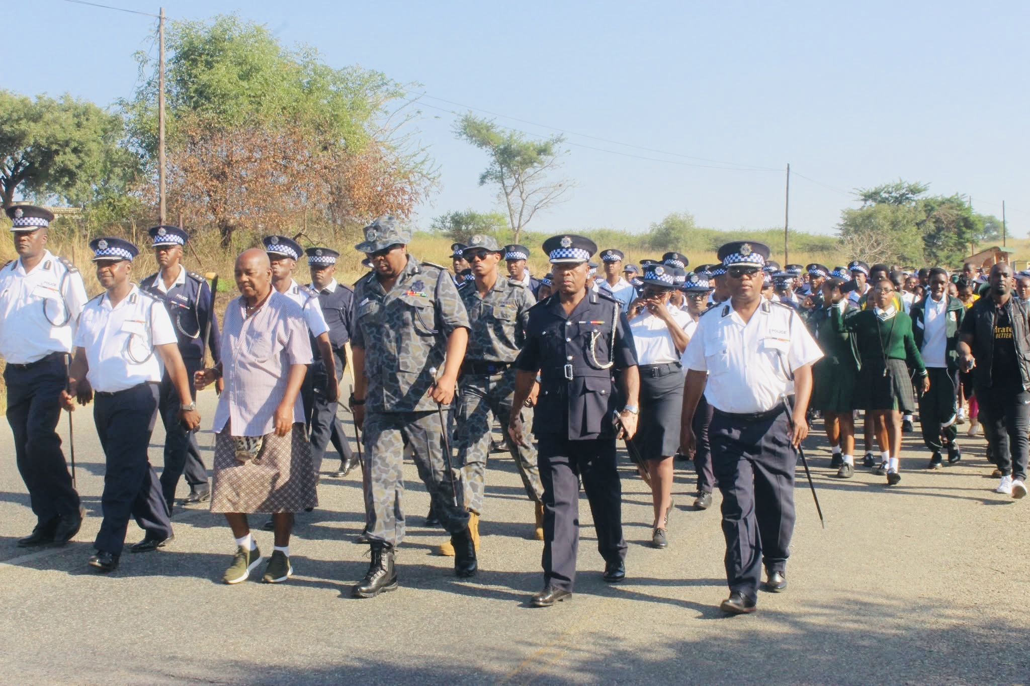 National Commissioner Vusi Masango, Regional Administrator(RA) Prince Gija join march against copper theft.