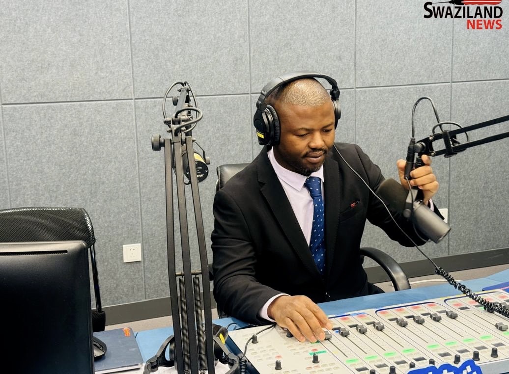 Swaziland News editor Zweli Martin Dlamini on the airwaves at China-Beijing FM as international journalists broadcast in their languages to demonstrate broadcasting skills.